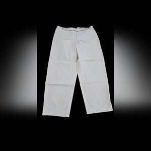 Eileen Fisher Off White Capri Zipper Side Pants